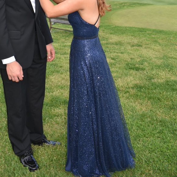 Navy Prom Dress (worn once) - Picture 1 of 7